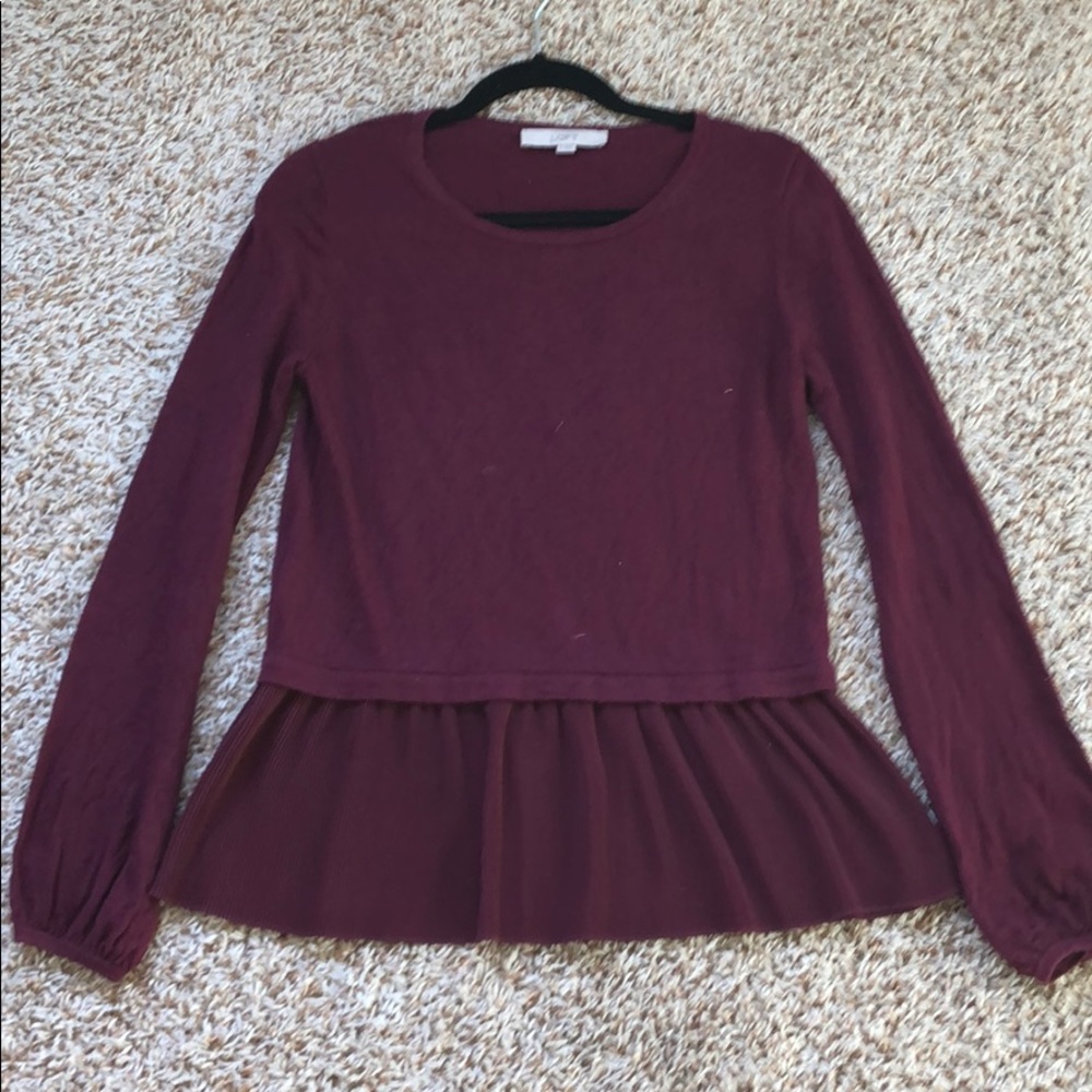 Loft mixed media peplum top